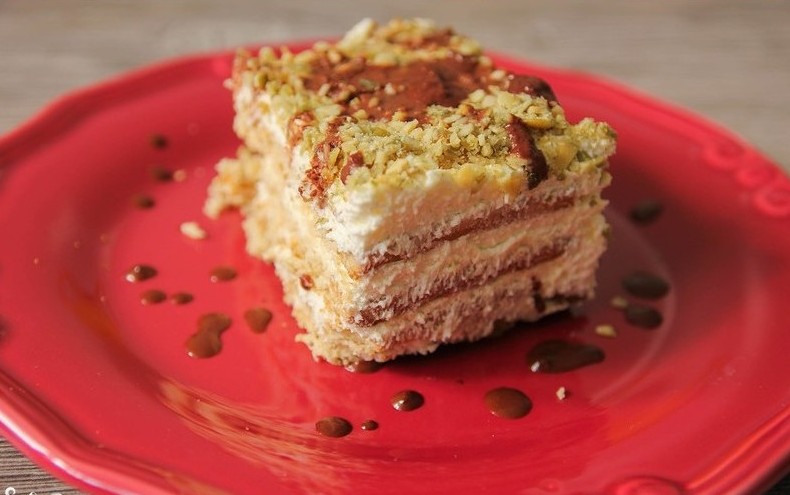 Торт из галетного печенья с фруктами, пошаговый рецепт торта без выпечки, с фото